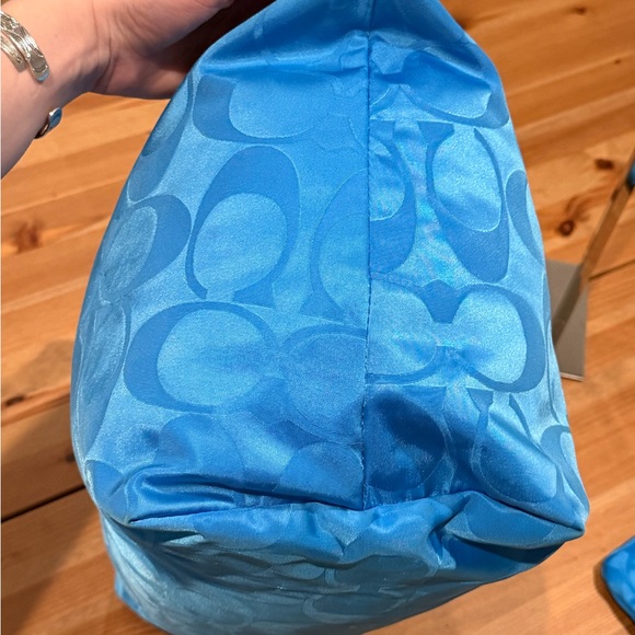 Coach Getaway Signature Nylon Weekender Bag Set -Bright Blue - Picture 8 of 16